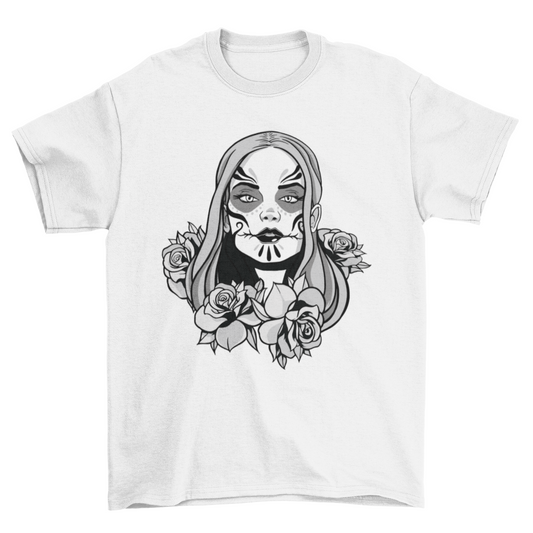 Catrina Woman Illustration T-shirt | Binge T-shirt Shop