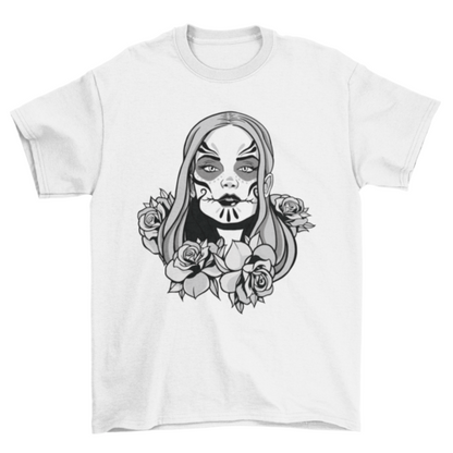 Catrina Woman Illustration T-shirt | Binge T-shirt Shop