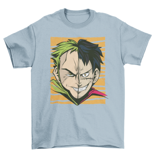 Anime Split Face T-shirt | Binge T-shirt Shop