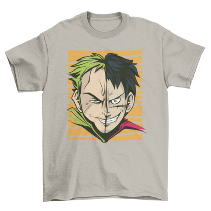 Anime Split Face T-shirt | Binge T-shirt Shop