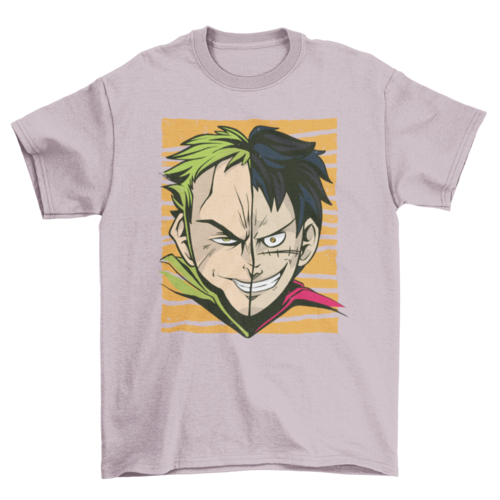 Anime Split Face T-shirt | Binge T-shirt Shop