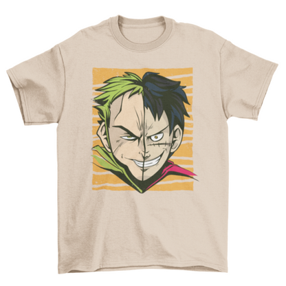 Anime Split Face T-shirt | Binge T-shirt Shop