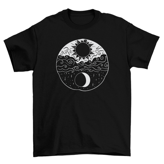 Artistic Sun and Moon T-shirt | Binge T- Shirt Shop