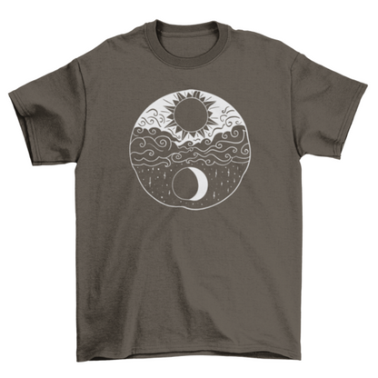 Artistic Sun and Moon T-shirt | Binge T- Shirt Shop
