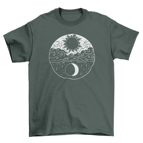 Artistic Sun and Moon T-shirt | Binge T- Shirt Shop