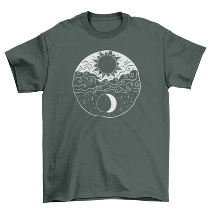 Artistic Sun and Moon T-shirt | Binge T- Shirt Shop
