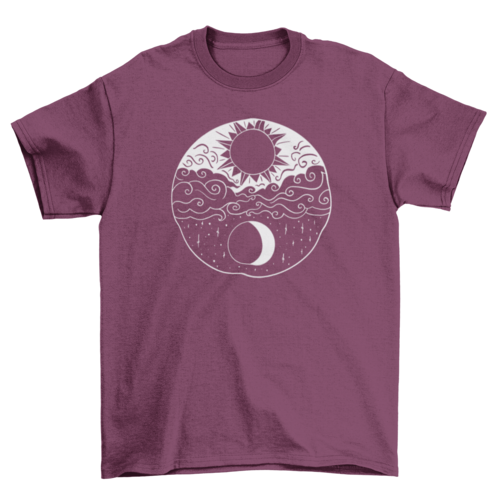 Artistic Sun and Moon T-shirt | Binge T- Shirt Shop