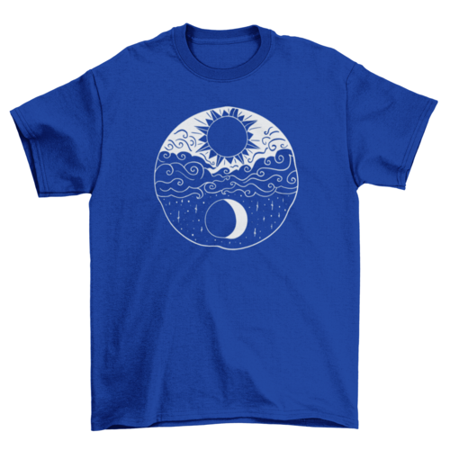 Artistic Sun and Moon T-shirt | Binge T- Shirt Shop