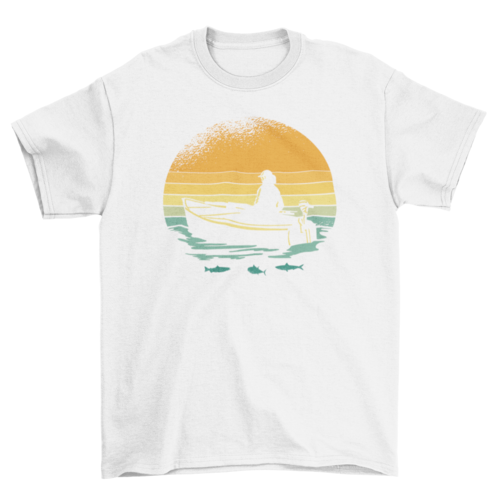 Retro Sunset Boat T-shirt | Binge T-shirt Shop