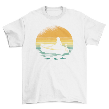 Retro Sunset Boat T-shirt | Binge T-shirt Shop
