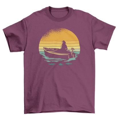 Retro Sunset Boat T-shirt | Binge T-shirt Shop