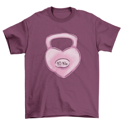 Kettlebell Heart T-shirt | Binge T-shirt Shop