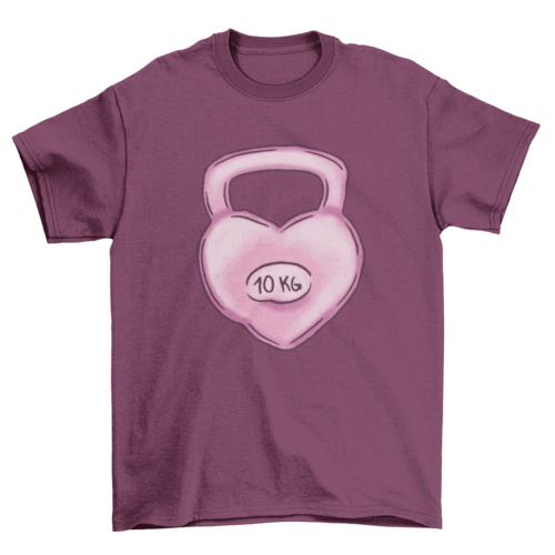 Kettlebell Heart T-shirt | Binge T-shirt Shop