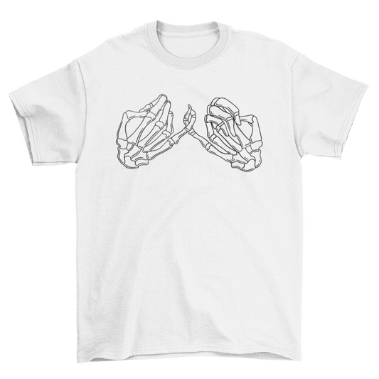 Hand Skeleton Pinky Promise T-shirt | Binge T-shirt Shop