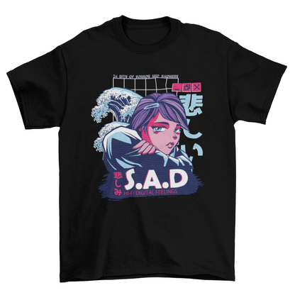 Vaporwave Anime Girl T-shirt | Binge T-shirt Shop