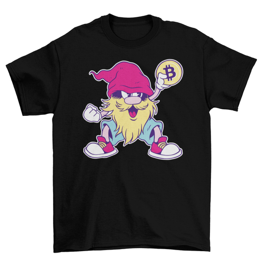 Bitcoin Gnome T-shirt | Binge T-shirt Shop