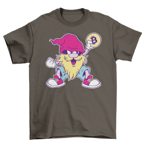 Bitcoin Gnome T-shirt | Binge T-shirt Shop