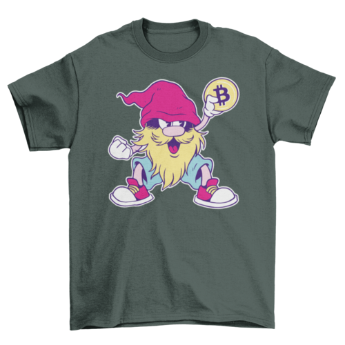 Bitcoin Gnome T-shirt | Binge T-shirt Shop