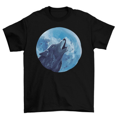 Wolf Howling Illustration T-shirt | Binge T-shirt Shop