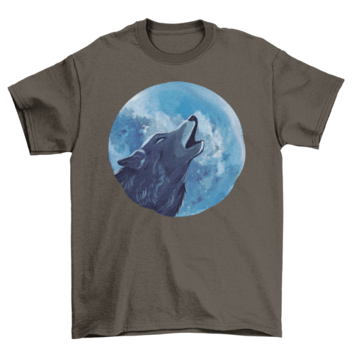 Wolf Howling Illustration T-shirt | Binge T-shirt Shop