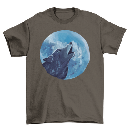 Wolf Howling Illustration T-shirt | Binge T-shirt Shop
