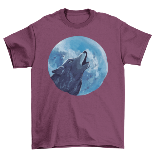 Wolf Howling Illustration T-shirt | Binge T-shirt Shop