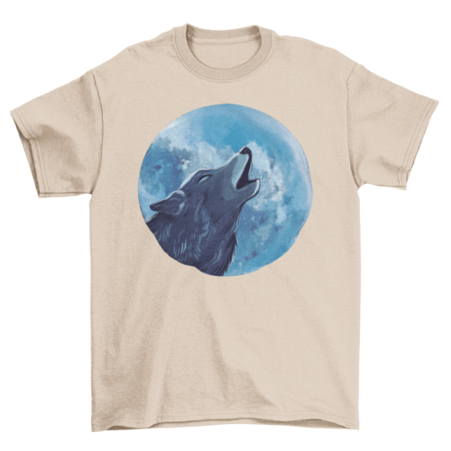 Wolf Howling Illustration T-shirt | Binge T-shirt Shop