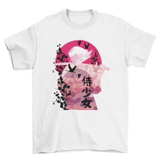 Samurai Woman Anime T-shirt | Binge T-shirt Shop