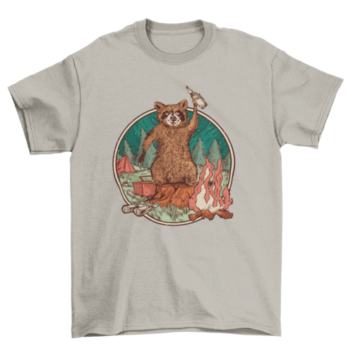 Camping raccoon t-shirt