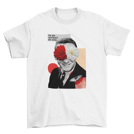 Vintage Clothing Mockup People Tee Floral & Swirls Man with Flowers | Binge T-shirt Shop