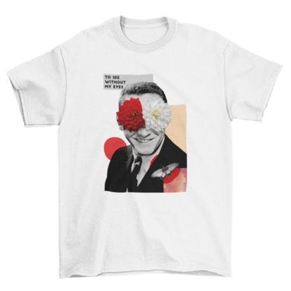 Vintage Clothing Mockup People Tee Floral & Swirls Man with Flowers | Binge T-shirt Shop