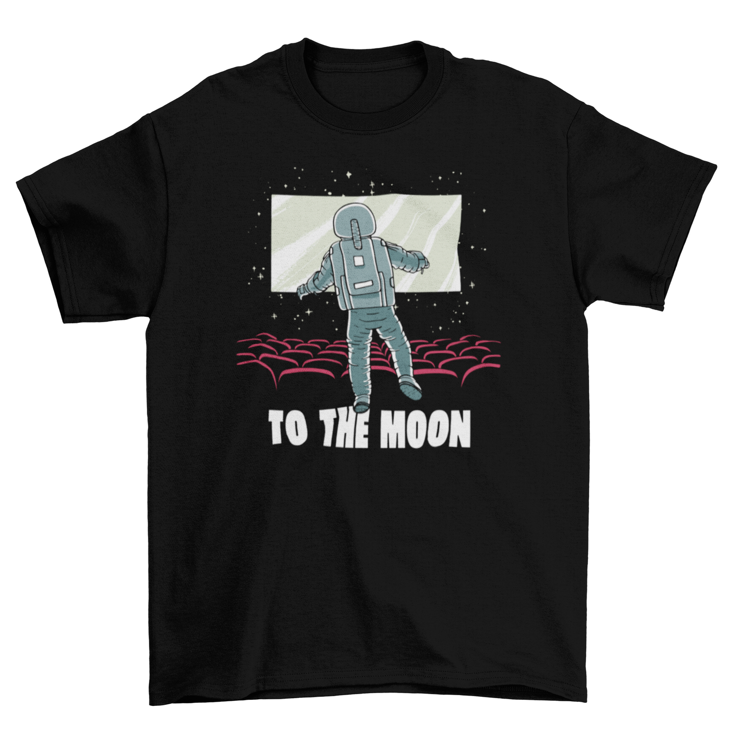 Astronaut in Movie Theatre T-shirt | Binge T-shirt Shop