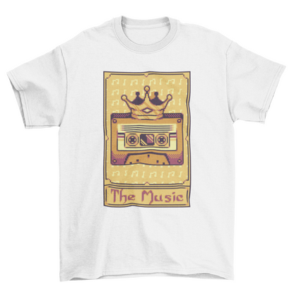 Pixel tarot card music cassette t-shirt