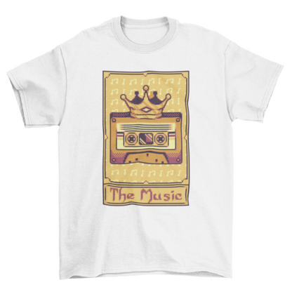 Pixel tarot card music cassette t-shirt
