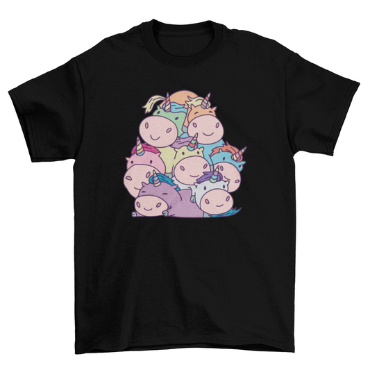 Cute Unicorn Pile T-shirt | Binge T-shirt Shop