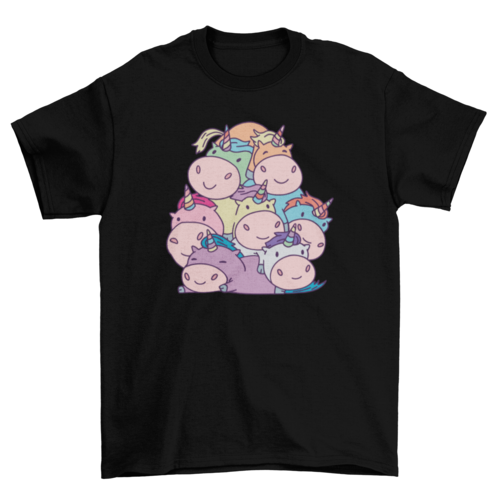 Cute Unicorn Pile T-shirt | Binge T-shirt Shop