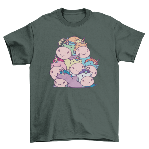 Cute Unicorn Pile T-shirt | Binge T-shirt Shop
