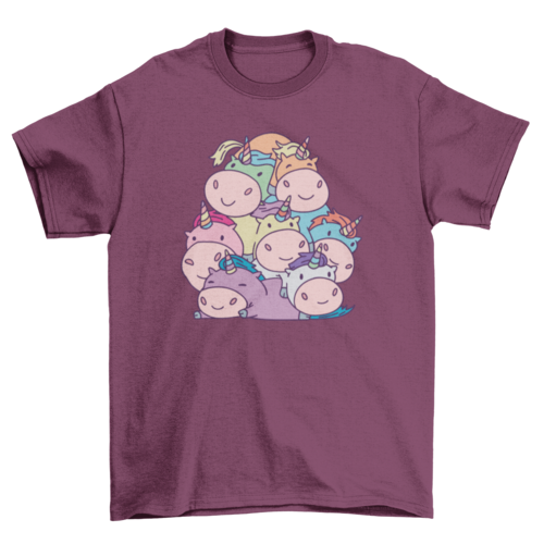 Cute Unicorn Pile T-shirt | Binge T-shirt Shop