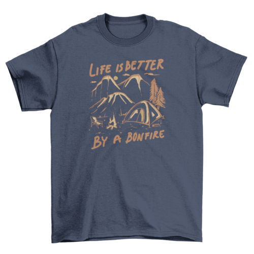 Camping Nature Tent and Bonfire T-shirt | Binge T-shirt Shop