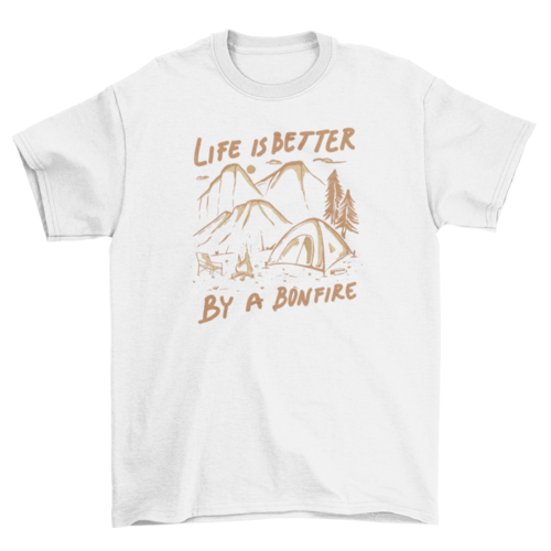 Camping Nature Tent and Bonfire T-shirt | Binge T-shirt Shop