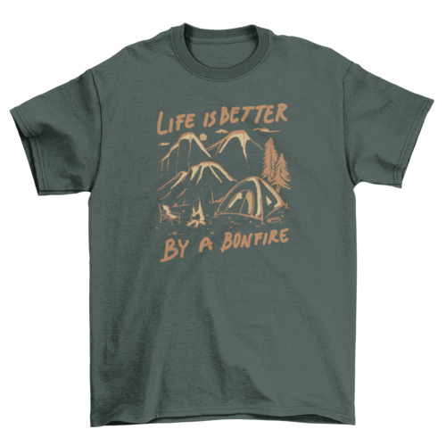 Camping Nature Tent and Bonfire T-shirt | Binge T-shirt Shop