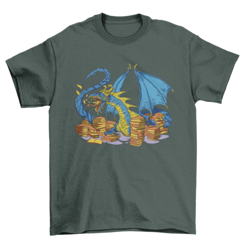 Library dragon with books t-shirt