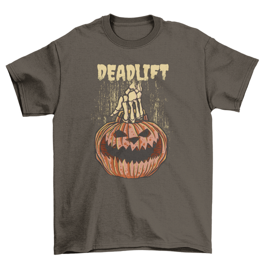 Pumpkin Deadlift Halloween T-shirt | Binge T-shirt Shop