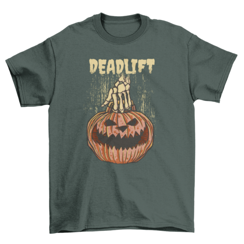 Pumpkin Deadlift Halloween T-shirt | Binge T-shirt Shop