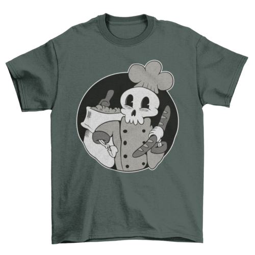 Skeleton Baker Retro Cartoon T-shirt | Binge T-shirt Shop