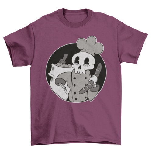 Skeleton Baker Retro Cartoon T-shirt | Binge T-shirt Shop