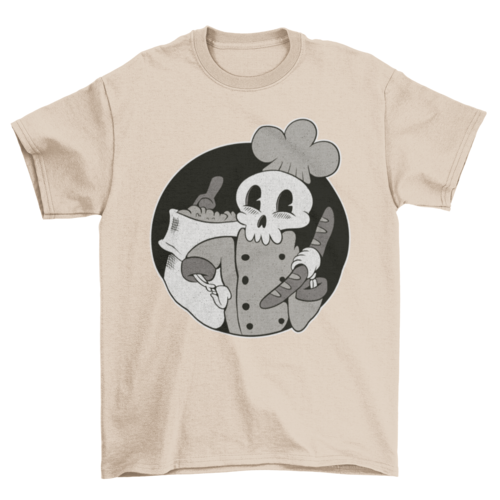 Skeleton Baker Retro Cartoon T-shirt | Binge T-shirt Shop