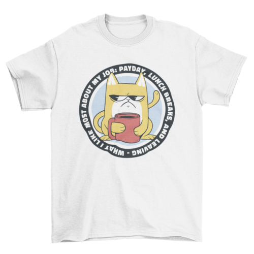 Funny Angry Working Cat T-shirt | Binge T-shirt Shop