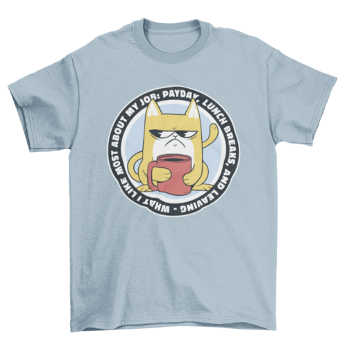 Funny Angry Working Cat T-shirt | Binge T-shirt Shop