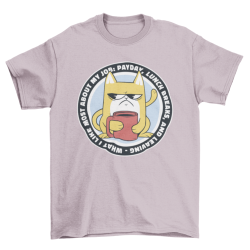 Funny Angry Working Cat T-shirt | Binge T-shirt Shop